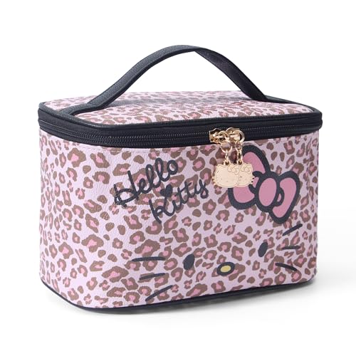 BeautyTimes Large Makeup Bag Travel Cosmetic Bags with Handle Storage Bag Brush Zipper Case Organizer for Women (Pink-C)