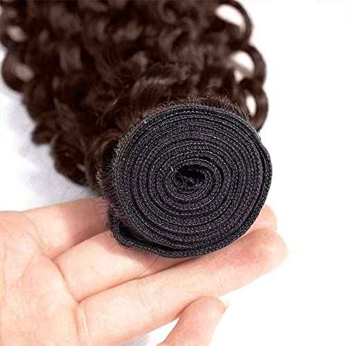 34 Inch Brown Kinky Curly Bundles Human Hair Chocolate Brown Bundles Niegmeag Brazilian Virgin Remy Hair Extensions Double Weft Soft and Silky Color 4 Kinky Curly Bundle Hair Weave