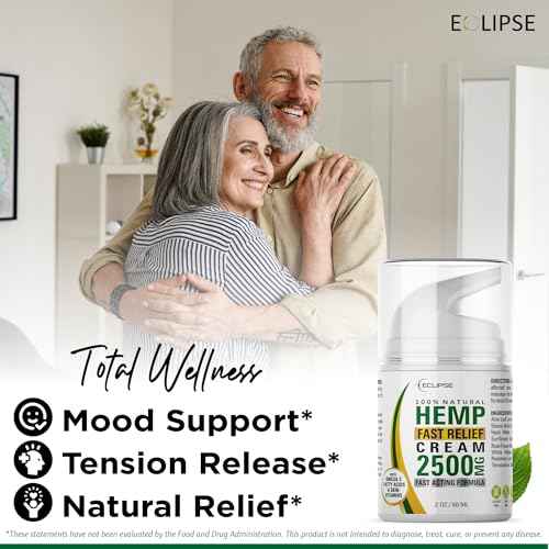 Hemp Cream by Eclipse - Non-Greasy, Targeted Long-Lasting Relief - Natural Hemp Extract Cream - Made in USA - 2 Pack
