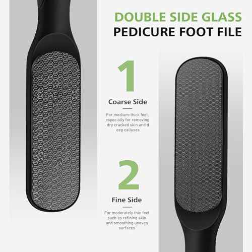 BALUCA Hard Skin Remover Nano Glass Foot File - Foot Callus Remover, Durable Foot Scrubber, Dead Skin Remover, Hygienic Pedicure Tool, Long Lasting Foot Buffer, Soft Smooth Feet, Black