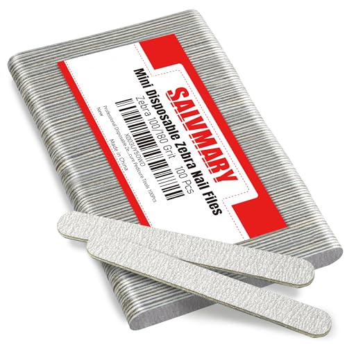 Professional Disposable Zebra Nail Files 100/180 Grit 5" Double Sided Emery Board Manicure Pedicure Tools 100Pcs