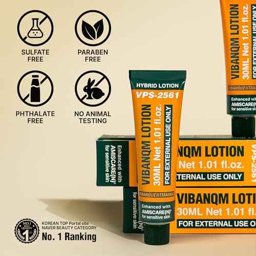 VIBANQUENTMANKA Lotion ? Korean Moisturizer for Acne-Prone Skin, Barrier & Wrinkle Care with PDRN, Centella Asiatica & Salmon Extract, 30 mL / 1.01 fl. oz.