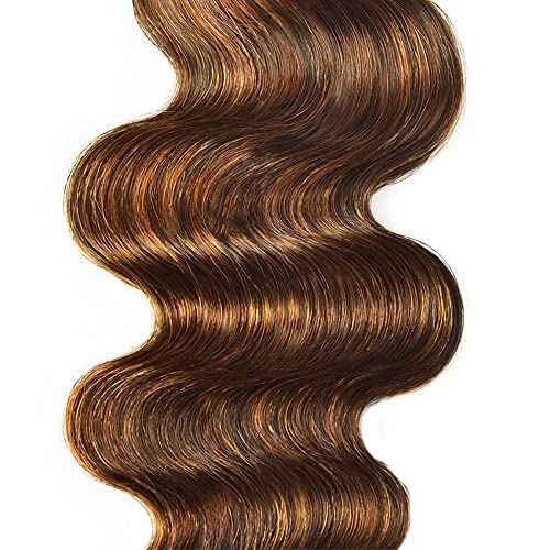 Human Hair Bundles 8 10 12 Inch Chocolate Brown P4/30 Body Wave Bundles Human Hair 100% Unprocessed Soft Sewn In Hair for Black Women with Double Weft