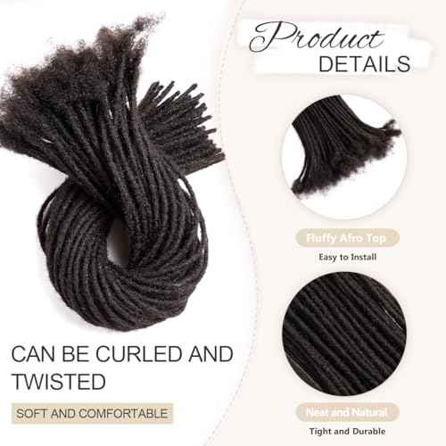 DAIXI 0.2cm & 0.4cm & 0.6cm & 0.8cm Thickness 8 Inch 60 Strands 100% Real Human Hair Dreadlock Extensions for Man/Women Permanent Loc Extensions Bundles Can Be Dyed Bleached Curled and Twisted