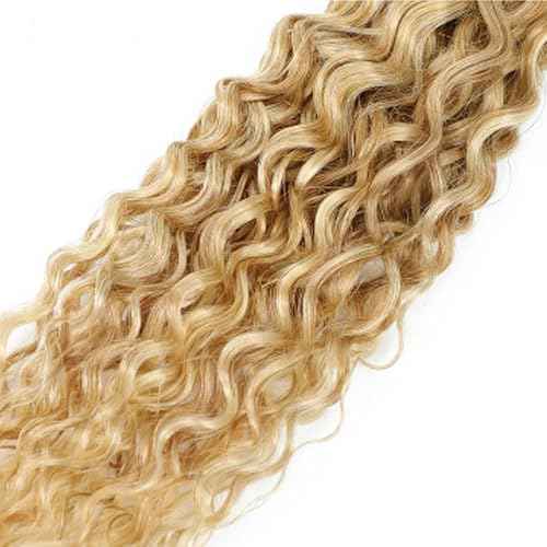 P27/613 Blonde Bundles Human Hair Water Wave Bundles 20 22 24 Inch Honey Blonde Bundle Human Hair Extensions Unprocessed Virgin Remy Hair 3 Bundle 50 Gram Per Bundle