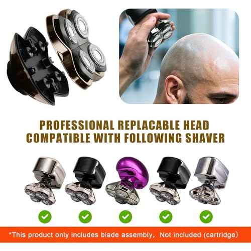 Shaver PRO 4 Head Replacement Blades - Compatible with Skull Shaver Pitbull, Butterfly Kiss Pro & Palm Shaver - Electric Shaver & Head Shaver Blade for Bald Head Shavers for Men/Women(3 Packs)