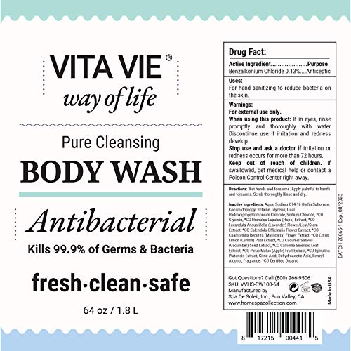 Antibacterial Body Wash, Refill, 64 oz