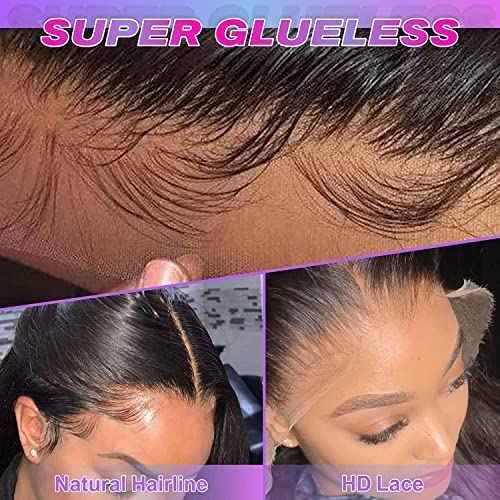 Aicrelery 13x6 Lace Front Wigs Human Hair for Women 13x6 HD Lace Frontal Wigs Human Hair 180 Density Brazilian Virgin Glueless Pre Plucked with Baby Hair Natural Color 18 Inch