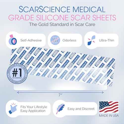 C Section Scar Silicone Strips for Surgical Scars, Tummy Tuck, and Postpartum Recovery - Tape for Scars - Reusable Silicone Scar Sheets - C Section Recovery Must Haves - Large 7-Inch Size, 8-Pack