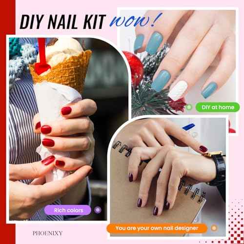 PHOENIXY 71 Pcs Gel Nail Polish Kit with U V Light, 55 Colours Gel Polish with 5 Pcs Base Top Coat Manicure Starter Nail Polish Set Christmas Gifts for Women ST9018