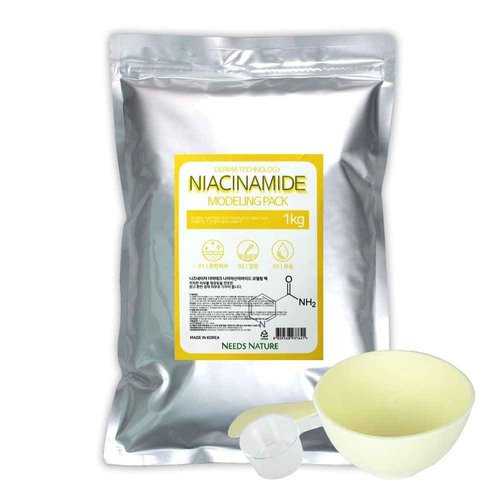 NEEDS NATURE Niacinamide Modeling Mask – Korean Peel-Off Rubber Mask for Face Care, Hydrating & Pore-Refining Powder Pack, 1000g Spa Facial Kit with Tools