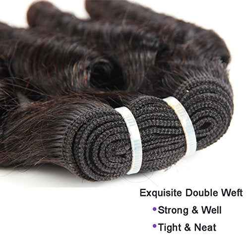 Molefi Brazilian Virgin Funmi Hair Bundles Burmese Curly Bundles Human Hair Short Curly Weave 9A Unprocessed Brazilian Human Hair Extensions 100g/pc Natural Color (10 12inch 100g/pc)