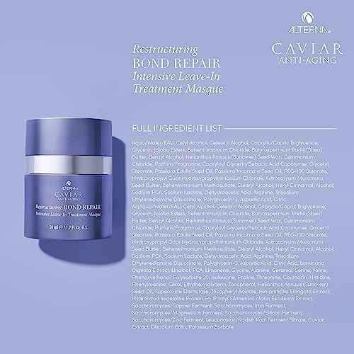 Alterna Haircare CAVIAR Anti-Aging Restructuring Bond Repair Intensive Leave-In Treatment Masque 1.7oz | Repairs, Strengthens and Protects Damaged Hair