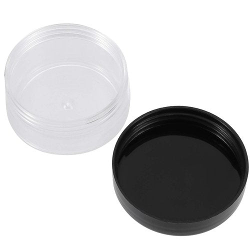 KOHAND 150 Pieces 10 Gram Plastic Cosmetic Sample Containers Jars with Black Lids, BPA Free, Small Lip Balm Containers, Clear Empty Lip Scrub Container for Creams and Lotions