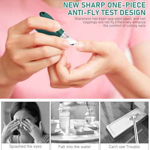 Eagle Beak Beveled Nail Clippers,Wide Jaw Opening Anti-Splash Slanted Nail Clipper,Edge Nail Clippers 3-Piece Set,Long Handle Wide Jaw Opening Anti-Splash Slanted Nail Clipper for Men Women(Green)