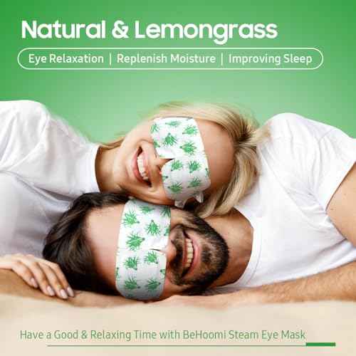 Steam Eye Mask, 10 Packs Heated Eye Mask, Self Heating Disposable SPA Warm Compress for Eyes Sleep Mask, Travel Essentials & Relaxation Gifts, Stocking Stuffers (Lemongrass Scent)