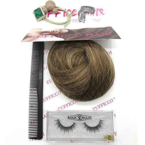Human Hair Lace Clip In Hair Extensions Thick Ends Highlights Piano Color Chocolate Brown/Strawberry Blonde 16inch 100g Remy Hair Extensions
