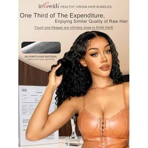inlovwith Deep Wave Bundles Human Hair, Selected Healthy Curly Human Hair Bundles 100% Unprocessed Brazilian Virgin Hair Wet and Wavy (3 Bundles, 18 20 22 Inches)