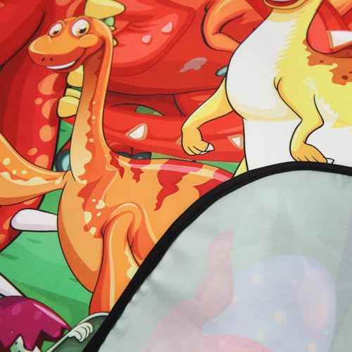DOKKIA Barber Hair Cutting Cape Kids Children Toddler Boys Girls Hairdressing Salon Styling Cloth Apron Cover Gown with Neck Duster Brush Green Dino Dinosaur World