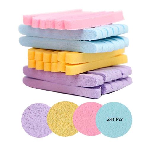 Facial Sponge Compressed,240 Count PVA Professional Makeup Removal Wash Pads Round Face Cleansing Sponge for Women Spa Exfoliating
