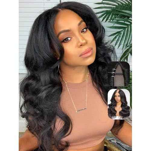 Beauty Forever Small Cap V Part Wig Body Wave Human Hair No Leave Out No Glue No Gel Upgraded U Part Wigs For Women,10A Grade Wear And Go Beginner Friendly150% Density Natural Color 16 Inch