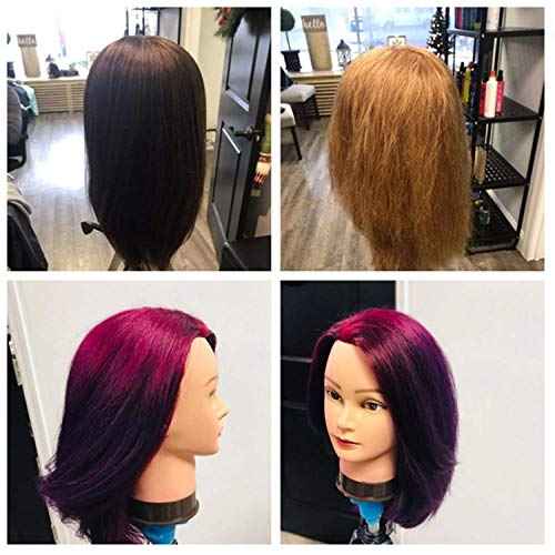 Traininghead 20-22" Female 100% Human Hair Mannequin Head Hair Styling Training Head Cosmetology Manikin Head Doll Head for Hairdresser with Free Clamp (brown)£¨14-16'' £©