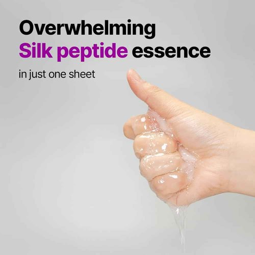 Silk Peptide Authentic Glow Sheet Mask, firming and lifting for dry skin, Korean glass skin and instant glow, and tightening, pore shrink, rejuvenate, easy & quick, Korean skincare, 10 sheets/0.7 oz