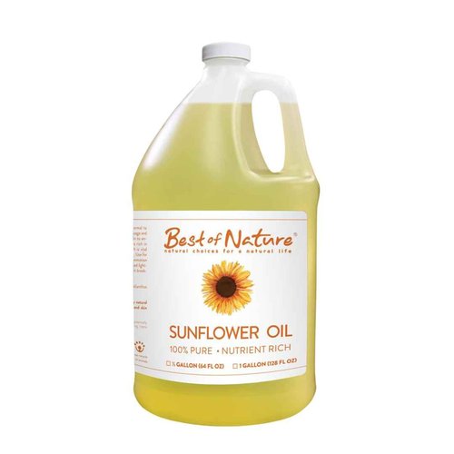 Best of Nature 100% Pure Sunflower Massage Oil, Lightweight Deep Moisturizing Unscented Oil for Skin, Body & Massage, Nourishing Hydration for Hair & Face, 1 Gallon (128 fl oz)