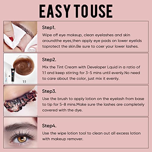 Libeauty Eyelash Color Kit Black Lash Color Volumizing Eyebrow Hair Color Kit DIY Use At Salon Or Home Natural Eyelash Treatment