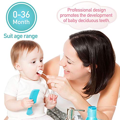 Baby Toothbrush, Infant Toothbrush Clean Baby Gums Disposable Tongue Cleaner Gauze Toothbrush Infant Oral Cleaning Stick Dental Care for 0-36 Month Baby