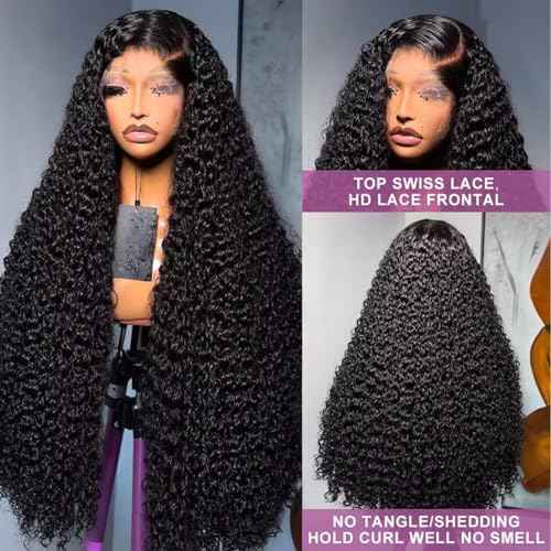 VIPbeauty 13x6 Water Wave Lace Front Wigs Human Hair 180% Density Deep Wave 13x6 HD Lace Front Wigs Human Hair Pre Plucked 14A Brazilian Virgin Curly Wigs for Women 22 Inch
