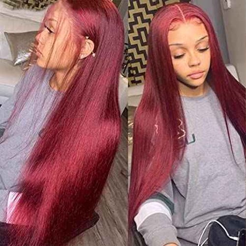 99j Burgundy human hair Straight Hair 20 INCH 8A Brazilian Virgin Hair 99j Burgundy Straight Hair Weaves Bundle Free Part Red Wine Color 100% Unprocessed Human Hair Weft Weaves