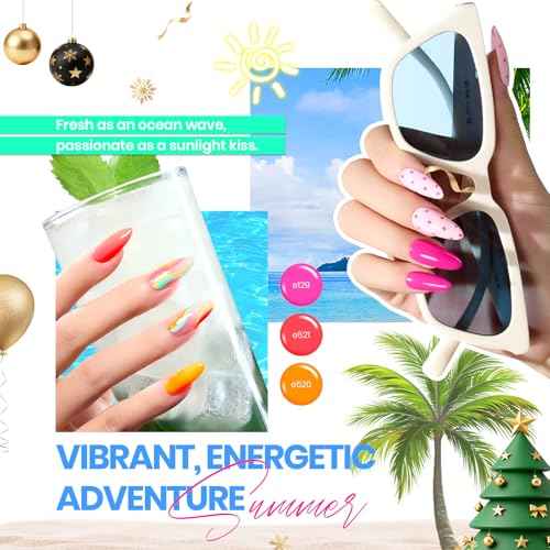 beetles Gel Polish Vivid Seasons, Winter Gel Nail Polish Set, 36 Colors Yellow Burgundy Purple Pink Jelly Shades, 45pcs with Base & Top Coat, UV LED Soak Off DIY Salon Set, Gift for Women & Girls