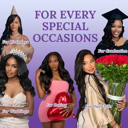 13x6 Lace Front Human Hair Wig, 100% Human Hair 180 Density, HD Lace Frontal Wig, Pre-Plucked Glueless Wigs, 32inch