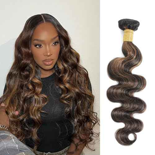 P1B/30 Body Wave Human Hair Bundles Highlight Brown Color Body Wave Bundle 100% Real Human Hair And True To Length 16 18 20 Inch 3 Pcs/Pack