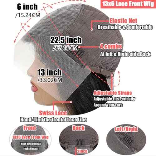 Deep Wave Lace Front Wigs Human Hair 180% Density 13x6 Lace Front Wigs Human Hair Pre Plucked Curly Wig for Women 28 Inch