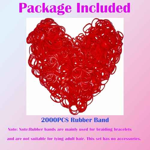 2000 Rubber Band Mini, Red Loom Bands.