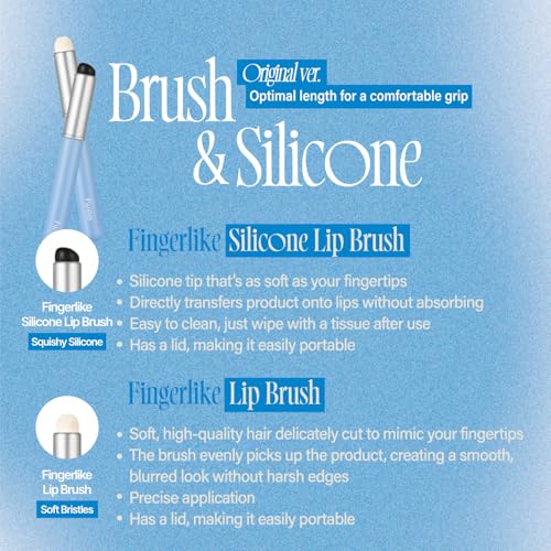 fwee Fingerlike Silicone Lip Brush Slim | Multi-purpose Makeup Blending Brush with Lid