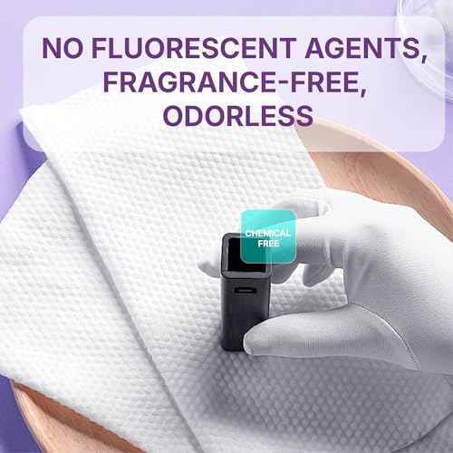 Disposable Face Towels, 10" x 12" Pearl Texture, Lint Free Ultra Thick Face Towelettes for Sensitive Skin, Extra Soft Makeup Remover Skincare Dry Wipes, 50 Count