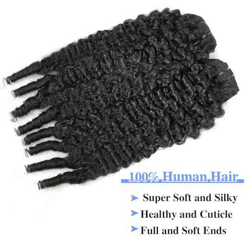Clip In Hair Extensions Human Hair, 26 Inch Natural Black Jerry Curl Burmese Wild Wave Curly Clip Ins For Black Women Virgin Hair Double Weft Invisible Edge 120g 8pcs