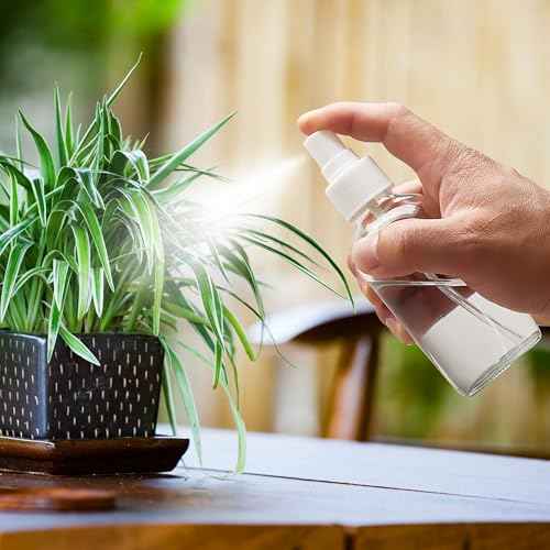 Clear Glass Spray Bottles 4 oz, Small Empty Spray Bottles for Essential Oils, Fine Mist for Face, Hair, Plants, Travel, Perfumes, Cleaning Solutions - 4 Pack