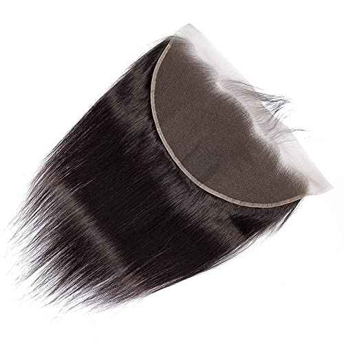 13x4 Ear To Ear Straight Lace Frontal Closure Transparent HD Human Hair With Baby Hair Knots 100% Virgin Remy Human Lace Frontal Closures 150% Density Natural Color (18 Inch,Straight frontal)