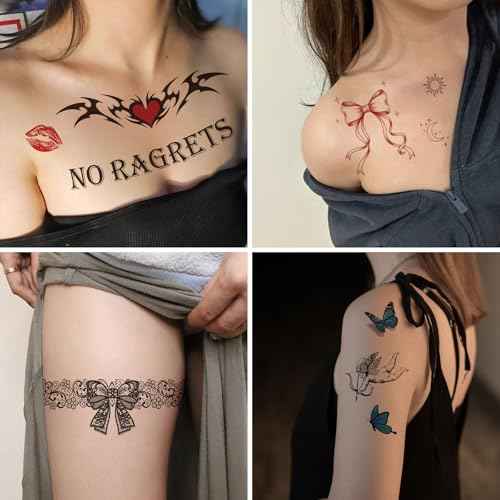 Barbed Wire Temporary Tattoo No Ragrets Halloween Costume Tattoos Stickers For Adults Men Women