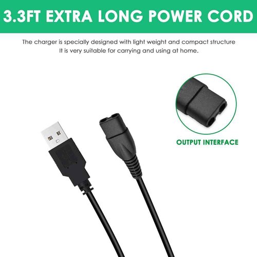 Mrgru 5V USB Charging Cable Compatible with Limural Hair Clippers Charger Power Cord Supply Adapter
