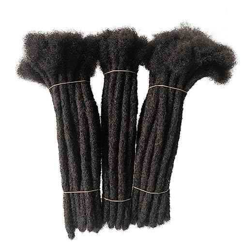Human Hair Dreadlocks Extension Handmade Locs Large Size(diameter 0.8cm) 8inch 60 Strands/pack Natural Black #1B