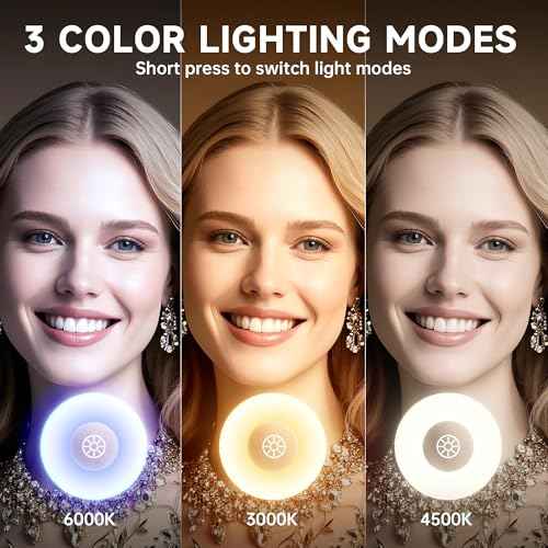 MINISO Vanity Mirror with Lights-14" x 18" Arched Makeup Mirror with 3 Color Lights, Adjustable Brightness, 10X Magnification