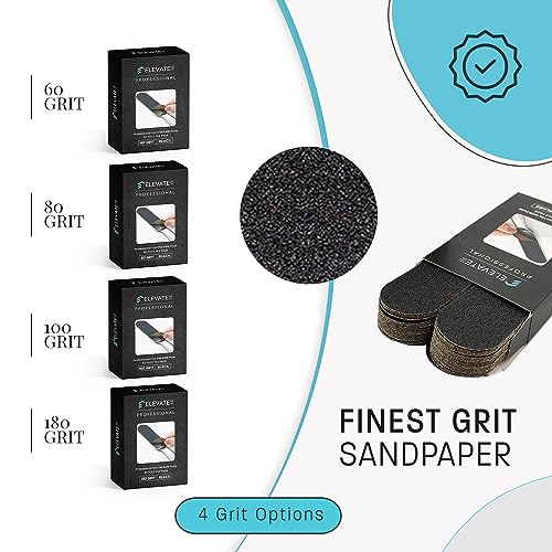 Professional Pedicure File Refills - Pack of 50 Foot File Replacement Pads - Black - Disposable Foot Files for Pedicures - Pedi Foot File Pads with Water Resistant Strong Adhesive (180 Grit)