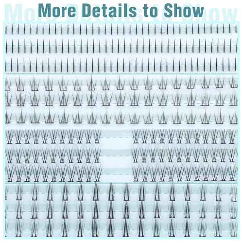 Bottom Lashes Natural 0.07mm Thickness Bottom Lash Clusters Wispy Bottom Eyelashes 306PCS 4 Styles Bottom Lash Extensions by Boahankuke, Black