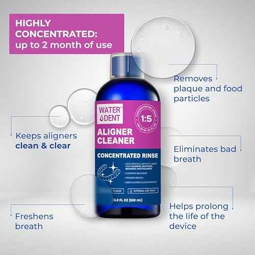ALIGNER Cleaner Rinse | Concentrated | Clean aligners, retainers, dentures, Mouth Guards, Dental Appliance | 4 Month Supply, Alcohol Free, Minty & Fresh. Made in USA - Pack of 2 (33 fl.oz)