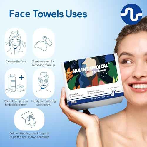 Ultra-Soft Disposable Face Towel - 50 Count/Box, 10" x 12", Biodegradable Towel, Superior for Face Towelette, Personal Hygiene (100 Count (2 Boxes))